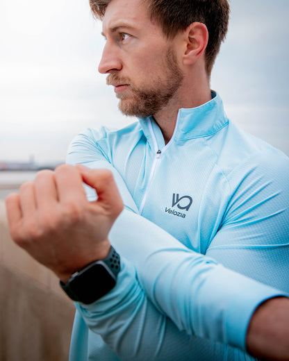 Velozia Core 1/4 Zip Top - Tempo Blue