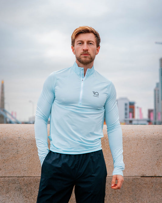Velozia Core 1/4 Zip Top - Tempo Blue